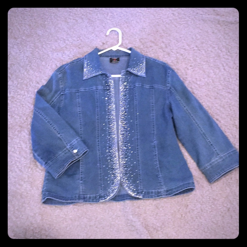 Rhinestone studded blue Jean jacket